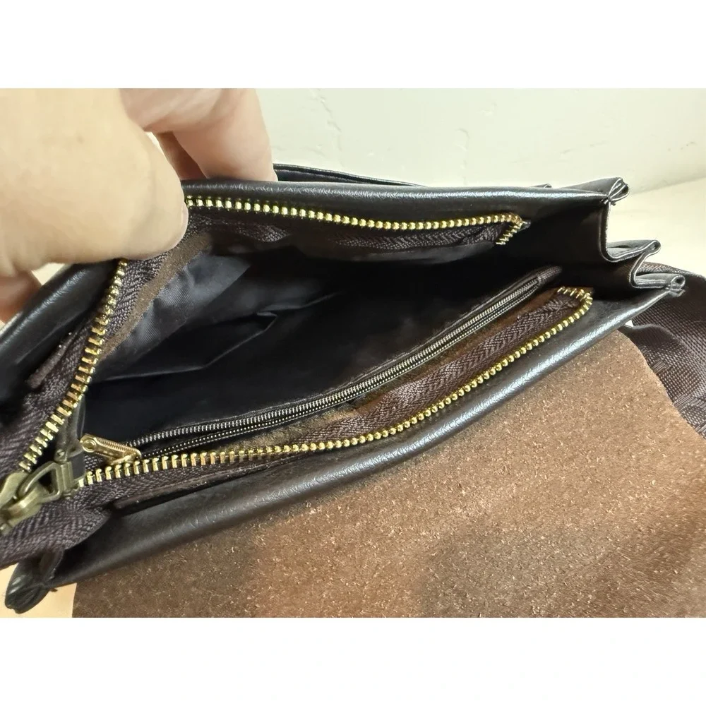 Polo Videng Leather Messenger Bag Men Shoulder Sling Crossbody Flap Briefcase